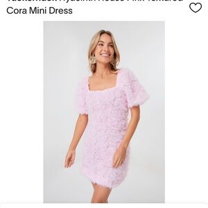 Cora Mini Dress — Pink Textured Puff Sleeve